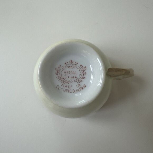 Vintage REGAL CHINA  Made In Occupied Japan  Cup And Saucer Yellow Brown Golden - Picture 5 of 6